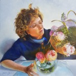 Marlène Stevers 2018 - De schoonheid van Rozen 40x40 olieverf op paneel